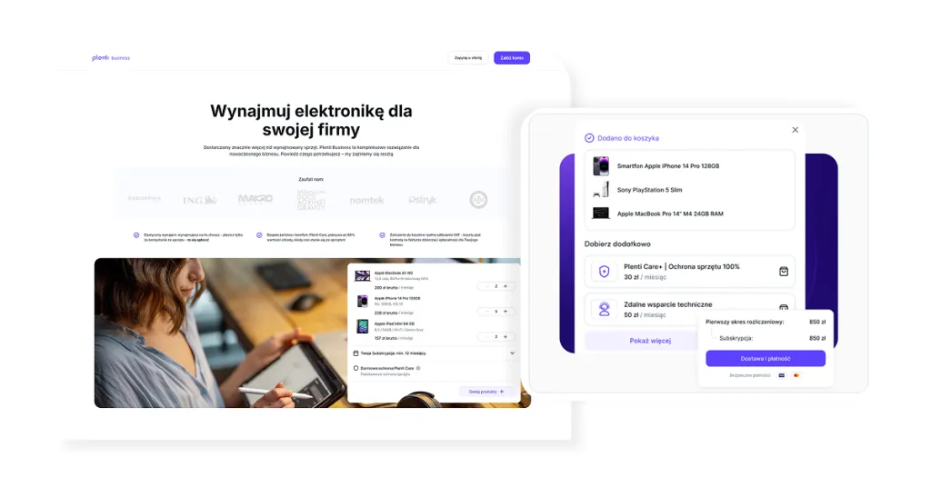 Nowa strona Plenti dla klientów biznesowych